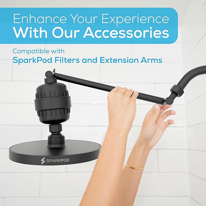 SparkPod Shower Head - High Pressure Rain - Premium Quality Luxury Design - 1-Min Install - Easy Clean Adjustable Replacement for Your Bathroom Shower Heads (Vintage Oil Rubbed Bronze, 8 Inch Square)
