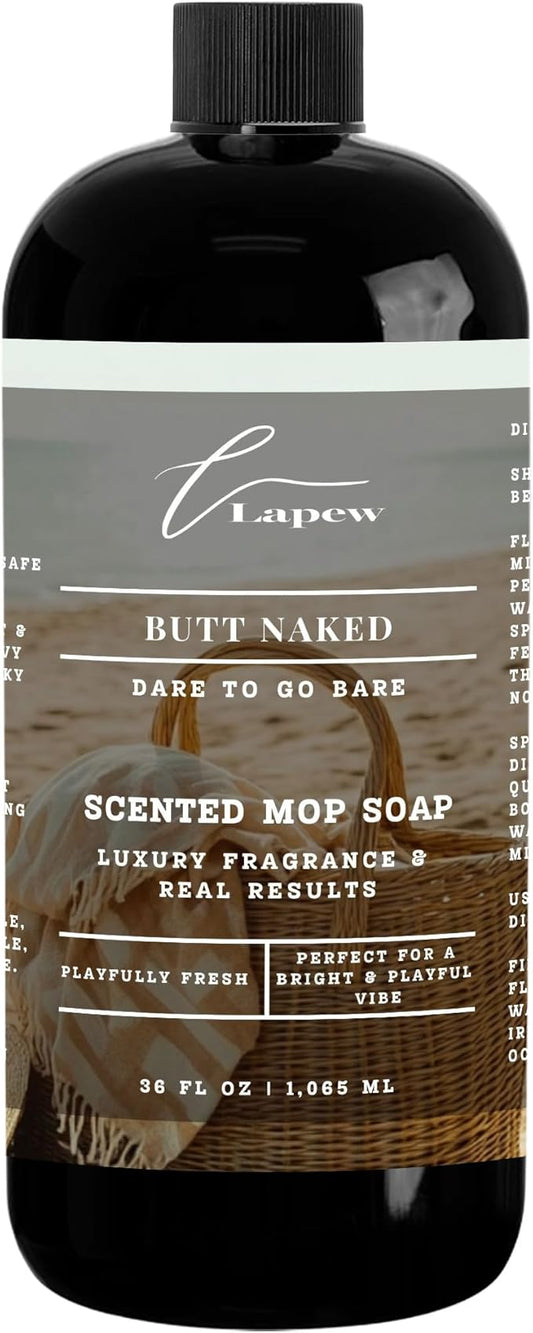 Luxury Floor Cleaner, Scented Mop Soap Concentrate | Hard Floor Cleaner for Tile, Vinyl, Laminate, LVP & Sealed Hardwood | Low-Foam, Streak-Free | 36 oz | Butt Naked