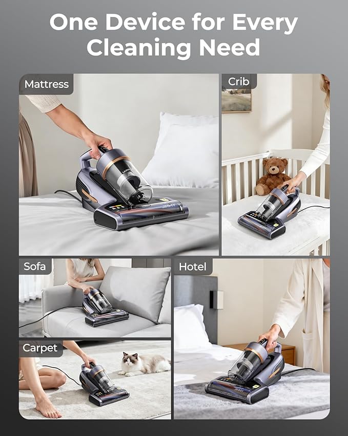 Jimmy BX7 Pro Max Graphene Mattress Vacuum Cleaner with Dust Sensor, Bed Vacuum with UV Light, 550W Powerful 16Kpa Suction Handheld Vacuums Couch Cleaner (Corded)