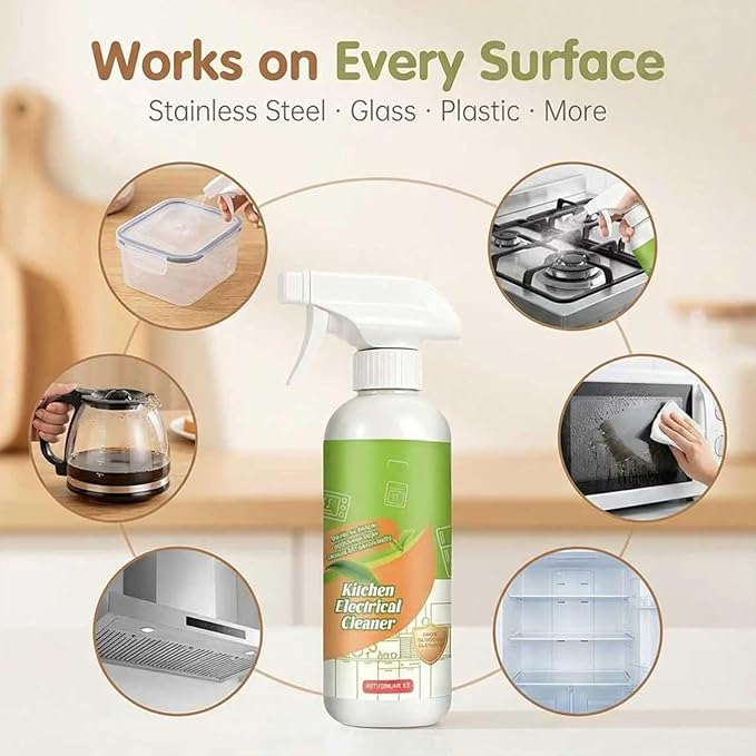 Electrolyzed Ion Kitchen Cleaner Spray, Multi-purpose Household and Kitchen Cleaning Spray, For Hold, Oven, Stove, Range Hood, Easy Cleaning Household Items (120ml -2PCS)