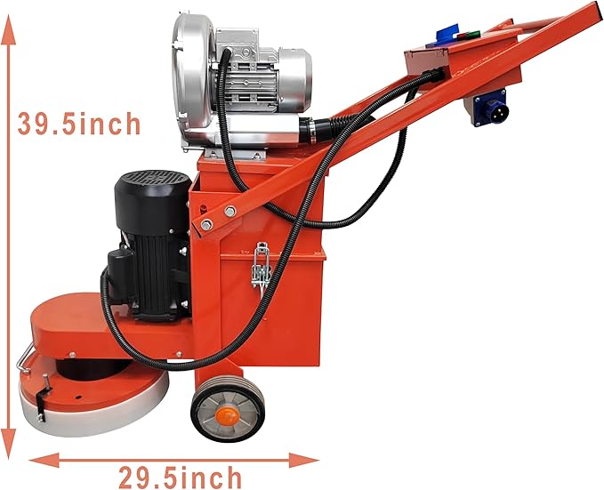 TECHTONGDA Electric Floor Grinder for Concrete Epoxy Ground with Vacuum Dust Collector Sander Polisher for Removing Floor Coating 220V