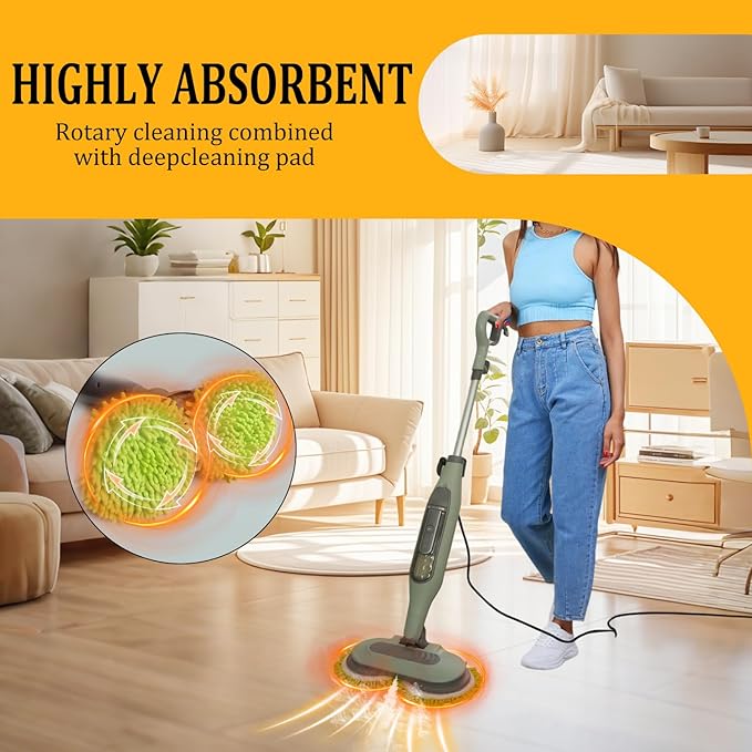 Steam Mop Replacement Brush Pads for Shark Steam and Scrub Mop S8201 S8001 S7201 S7000 Series 2 Brush Heads +2 Microfiber Absorbent Pads