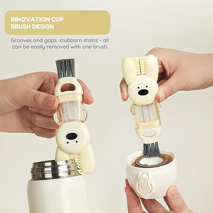 4 in 1 Cup Lid Cleaning Brush Set – Multifunctional Water Bottle Cleaner Brush with Gap & Corner Tools Portable Lid Cleaning Brush for Tight Spaces Includes 3 Brushes for Home & Kitchen