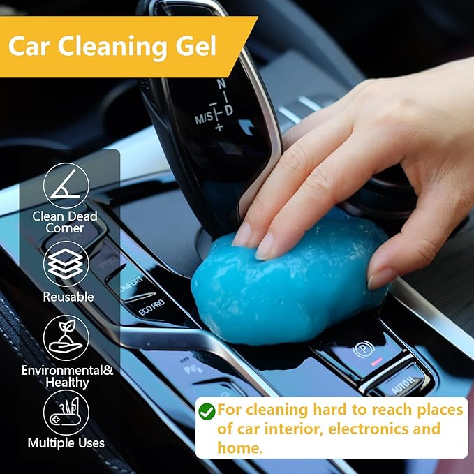 Gven Car Cleaning Detailing Brush kit Car Cleaning Gel Interior Cleaning Supplies Brush Set Air Vent Duster & Soft Dust Remover Wheel Brush Interior Cleaner Tool Car Accessories for Women Men (5 in