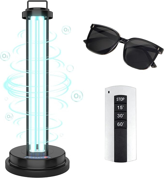 40W UV Light Sanitizer Ultraviolet Ozone Sanitizer Lamp with 3 Speed Timings for Household Office Hotel Spa Basement Laundry Room