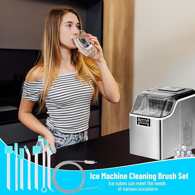 10 PCS Ice Machine Cleaner Brush Sets - Ice Maker Cleaning Tools - 2 PCS Straw Cleaner Brush & Machine Cleaner, 8 PCS Crevice Tools, Essential Kit for Maintenance & Dry Ice Cleaning