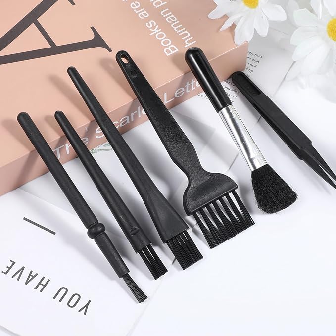 6 PCS Mini Keyboard Cleaning Brushes Kit, Small Keyboard Brush Nylon Anti Static Dusting Brush Electronics Cleaning Small Spaces, Keyboards Cleaner Brushes for Cleanings Computer Motherboard Camera