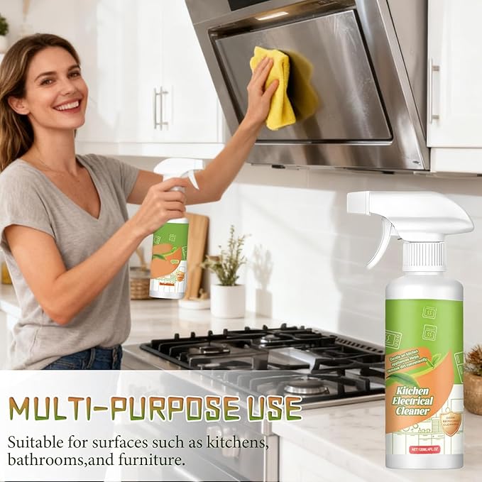 2026 Fly Spray Clèanse, Cleanse Kitchen Appliance Cleaner, Natural Formula to Household Appliances, Kitchen Appliance Cleaner, For Hold, Oven, Stove, Range Hood(2PCS)