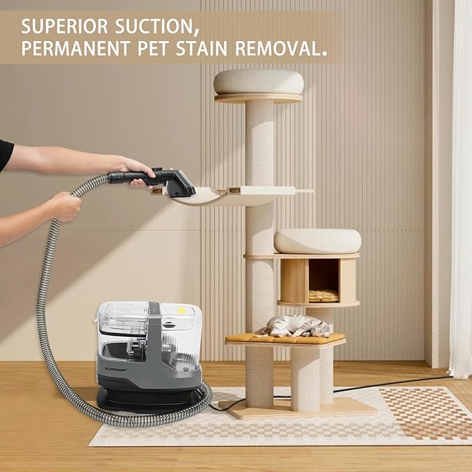 Couch & Upholstery Cleaner Machine, Portable Carpet Cleaner Machine with 17KPa Powerful Suction, Small Handheld Carpet Shampooer for Deep Cleaning Car Seat, Sofa, Furniture, Rug, Spot & Pet Mess