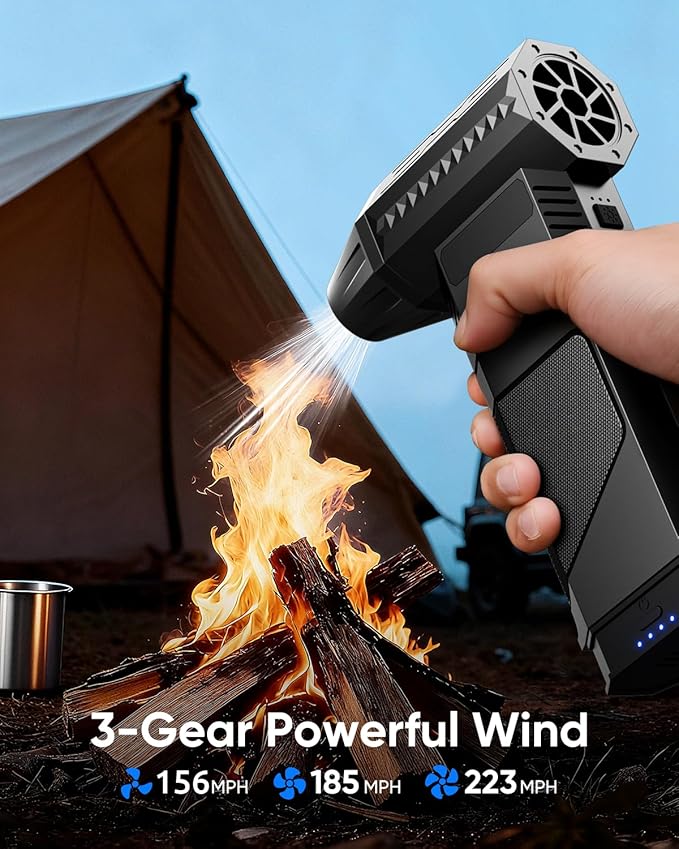 COSANO F3 Electric Air Duster with 2 Magazine-Style Batteries, 220g+ Strong Airflow, 2 Magnetic Nozzles, 3-Speed Cordless Blower with LED, Electric Inflator, Keyboard Duster for PC, Car & Electronics