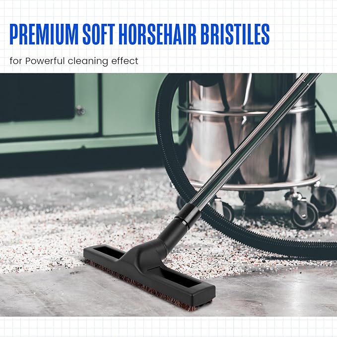 12" Universal Vacuum Cleaner Floor Brush Attachments 1 1/4 inch(32mm) for Shark Vacuum Brush Attachments,360° Swivel Hardwood Brush & Adapter with Horse Hair Attachments for Shark Vacuums Accessories
