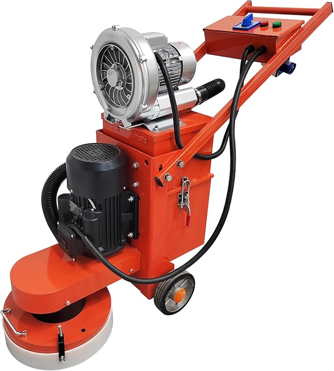 Concrete Floor Grinder Polishing Buffer Machine Hand-Push Cement Ground Grinder 20L Dust Bucket for Epoxy Terrazzo Floor with Blower 220V