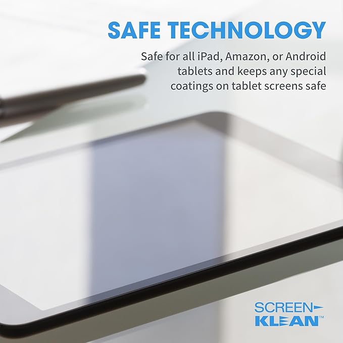 CarbonKlean ScreenKlean Tablet Screen Cleaner - Compatible with iPad, Android & Amazon Tablet - with Carbon Microfiber Tech-Injected Blue-1 Count (Pack of 1)