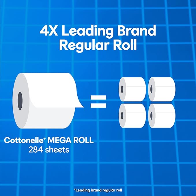 Cottonelle Ultra Clean Toilet Paper, 9 Mega Rolls = 36 Regular Rolls, Packaging May Vary