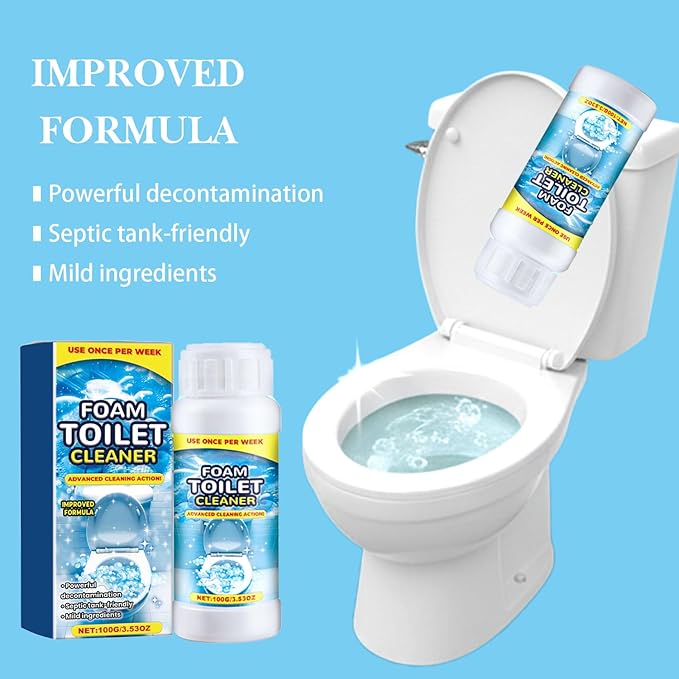Foaming Toilet Bowl Cleaner | 2025 Advanced Formula for Deep Cleaning | Universal Use for Toolets & Squatting Pans | Easy Application, Fresh Scent