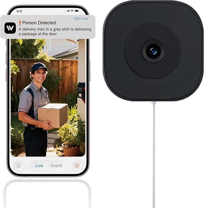 2K Window Camera,2.4G WiFi Only,Smart Window Security Camera with AI Motion Detection,Starlight Color Night Vision,911 Emergency Support,US Cloud Storage,24/7 Recording,Easy & Quick Install