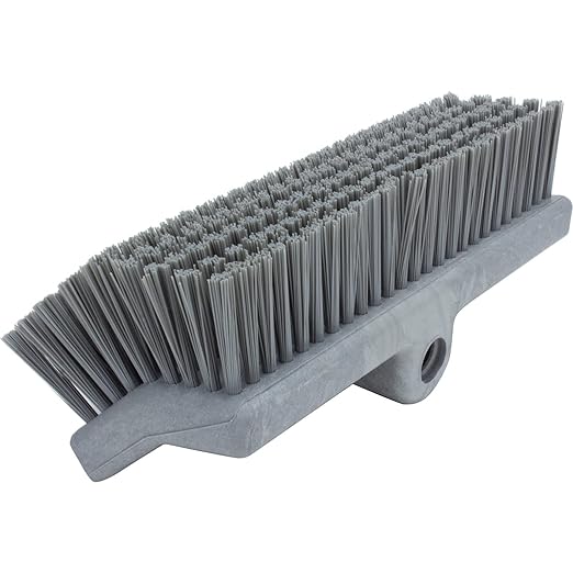 SPARTA 40423EC23 Plastic Floor Scrub Brush, Wall Brush, Equipment Brush With Nonabsorbent Bristles For Industrial Kitchens, Hospitals, Commercial Cleaning, 10 Inches, Gray, (Pack of 2)