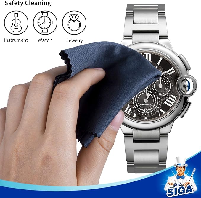 MR.SIGA Premium Microfiber Cleaning Cloths for Lens, Eyeglasses, Screens, Tablets, Glasses, 6 Pack, 6 x 7 inches (15 x 18 cm)
