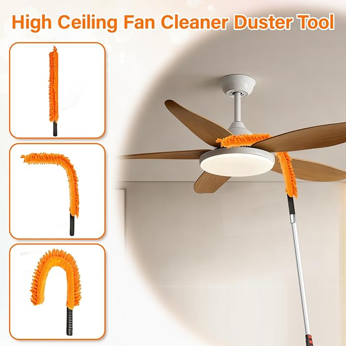 30FT Telescoping Window Squeegee Kit | 2-in-1 Professional Window Washer & Microfiber Scrubber with Extension Pole | High Reach Cleaning Tool for Outdoor, Indoor Windows & Glass