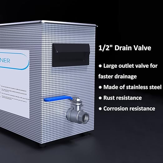 6.5L Jewelry Cleaner Ultrasonic Machine Knob Control Heated Ultrasonic Cleaner for Carburetor Glasses Parts etc