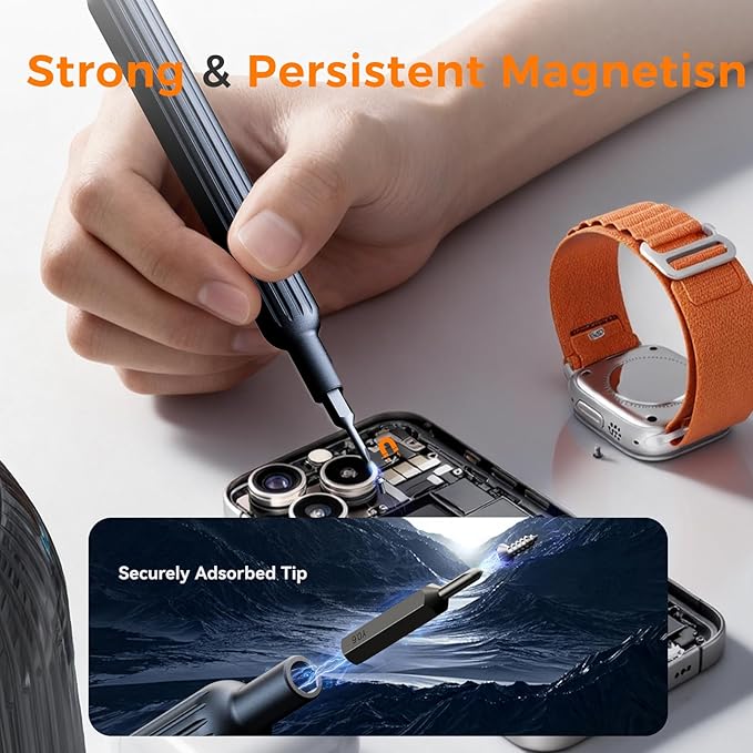 31 in 1 Mini Precision Screwdriver Set, Magnetic Small Tool Kit for Phone,Laptop,PS5, Switch,Glasses,Watch,screwdriver set (gray)