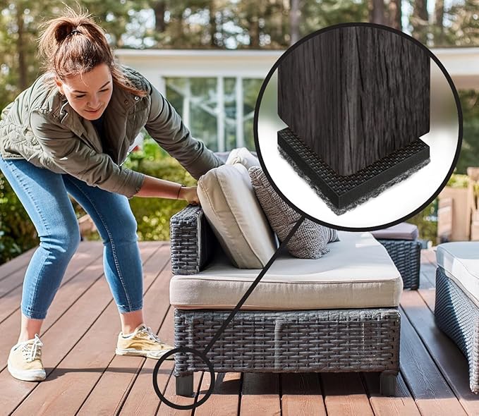 Slipstick GorillaOutdoor Weatherproof 2-1/2 Inch Furniture Sliders for Hard Surface Flooring (4 Pack) Heavy-Duty Furniture Movers for Outdoor & Indoor Sliding