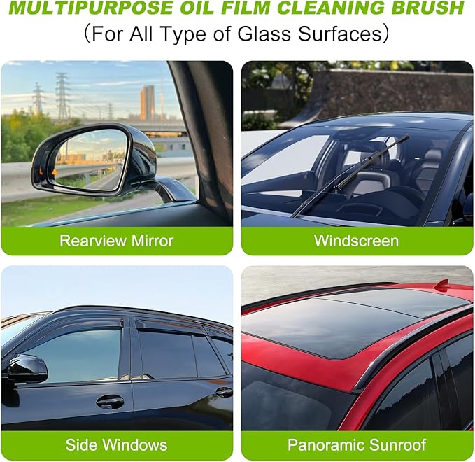 Clear Vision Glass Cleaner, Upgrade 2.0 Clearvision Car Windshield, Automotive Oil Film Cleaning Brush for Cars Windows, Car Windshield Cleaner Tool for Perfect Visibility