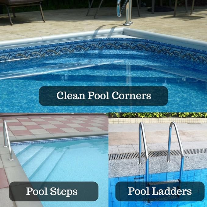 Aquatix Pro Heavy Duty Pool Brush, Durable 10" Swimming Pool Cleaner Brush Best for Tackling Stubborn Stains, Aluminium Handle & Stainless Steel Bristles, Suitable for Concrete & Gunite Pools.