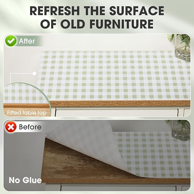 Drawer and Shelf Liner, Non-Slip Kitchen Cabinet Liners Non-Adhesive Thick Strong Grip Waterproof Washable Mats Protect Dresser Shelves Cupboard Bathroom Cabinets, Sage Green, 12 in X 10 FT