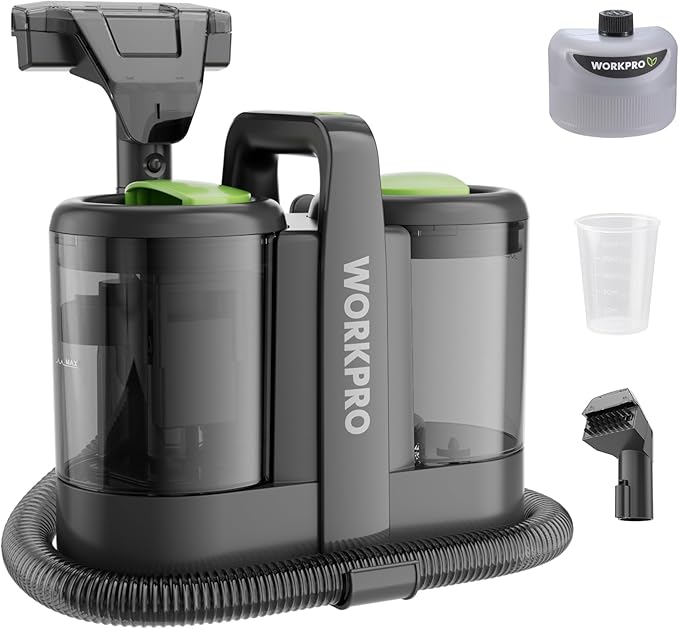 WORKPRO Portable Carpet Spot and Upholstery Cleaner, 13KPa Upholstery Cleaner with 54oz Water Tank & Versatile Tools, Spot Cleaner for Carpet, Upholstery, Rugs and Car