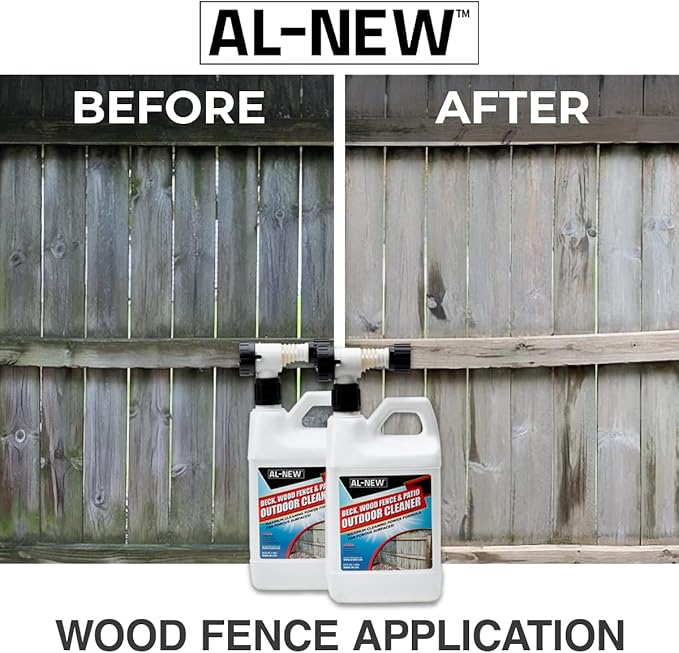 AL-NEW Outdoor Cleaner | Versatile Outdoor Cleaner 64oz Hose End Sprayer (Pack of 2) (Deck, Wood Fence, & Patio Outdoor Cleaner)
