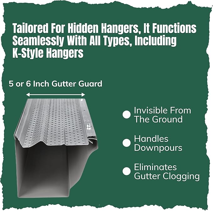 A-M Gutter Guard – Premium Heavy-Duty Lifetime Quality Aluminum - Leaf & Debris Protection, (6 Inch - 23 Feet, Mill Finish) - DIY Easy - Made in The USA
