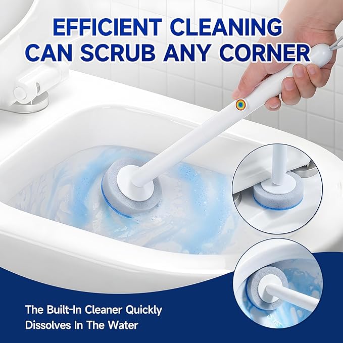 Disposable Toilet Brush Set with 48 Refills for Hygienic Bathroom Cleaning. Toilet Bowl Cleaner Wand Kit Used for Deep Cleaning in Home & Apartment