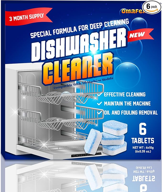 Dishwasher Cleaner and Deodorizer Tablet - 6 Tablets Deep Cleaning Descaler for Dishwasher Machine - Remove Limescale