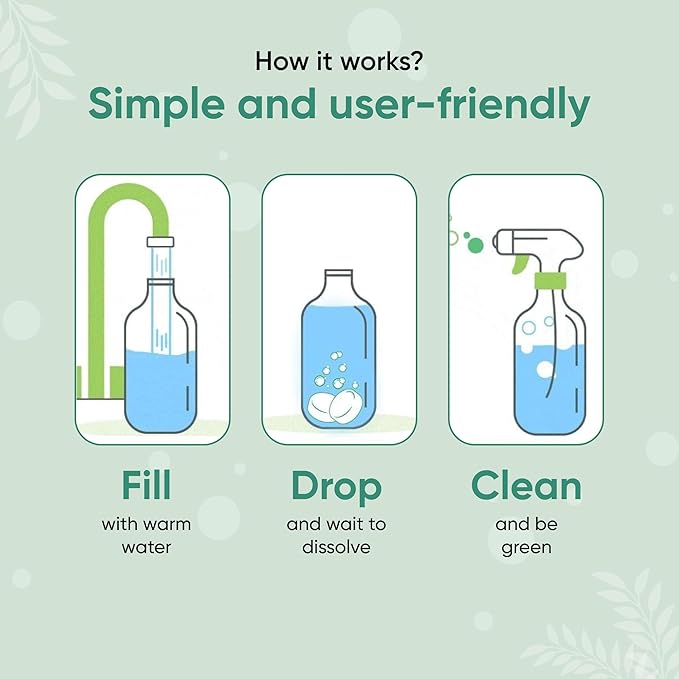 Green Llama Bathroom Refill 3-Pack - Certified Compostable Packaging, Natural Cleaning Solution for Bathrooms - Eco-Friendly and Sustainable