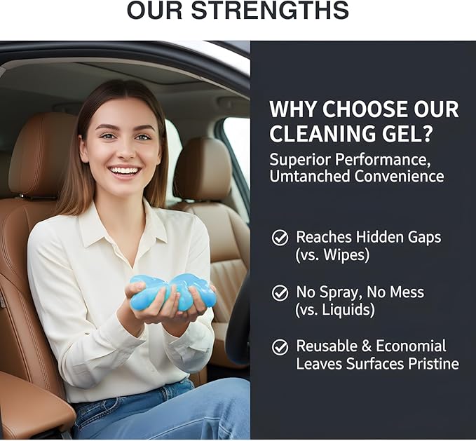 Car Cleaning Gel,Reusable Car Cleaning Putty for Interior Detailing, Car Cleaning Supplies, Auto Detailing Tools, Car Slime for Dust Removal, Car Accessories Interior, Car Cleaning Kit(Blue, 0.8 OZ)
