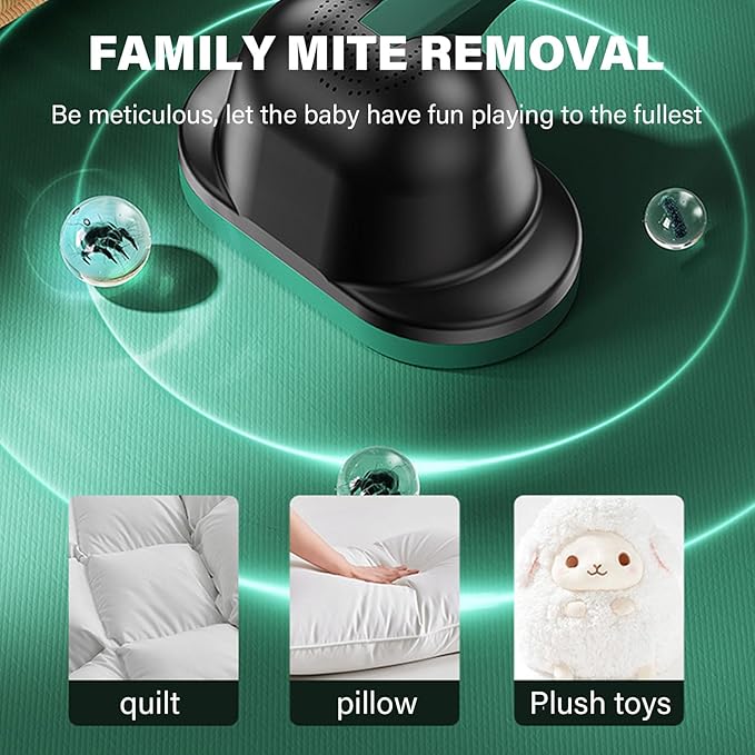 Mattress Vacuum Handheld UVC Effectively Up Bed Pillows Cloth Sofas Carpets Mattress Pet Hair