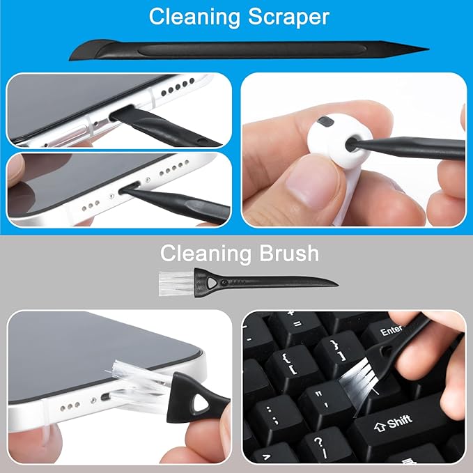 walrfid 2 Pack Screen Cleaner Spray and Wipe for Laptop Monitor and Car Screens, Phone Touchscreen Mist Cleaning Kit for Cellphone, Tablet, PC, Computer, LCD, MacBook, iPhone, iPad, Mac Pro - Black