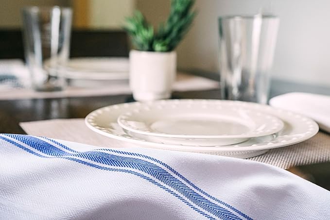 Dish Towels Set (Value Pack of 30) Size 15x25 Inch, 100% Cotton Soft & Absorbent Kitchen Towels, Tea Towels, Reusable Cleaning Cloths for Household Cleaning (Blue)