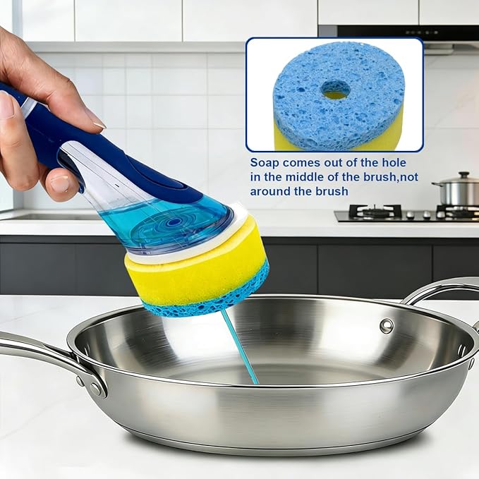 CELOX Dish Wand for Kitchen Cleaning, Non-Scratch Dish Scrubber with soap Dispenser