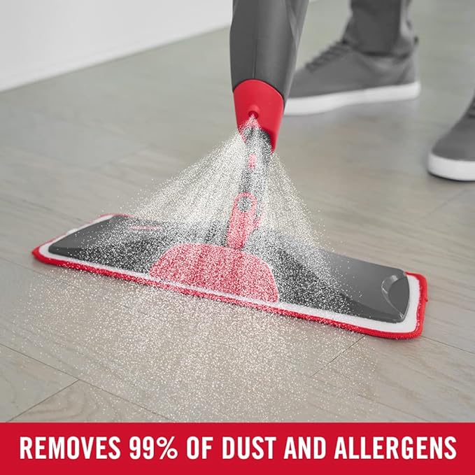 Rubbermaid Reveal Spray Mop Floor Cleaning Kit, 3 Reusable Microfiber Wet Pads, 1 Refillable Bottle, Cordless, Multi-Surface Mopping for All Home/Bathroom/Office Floors