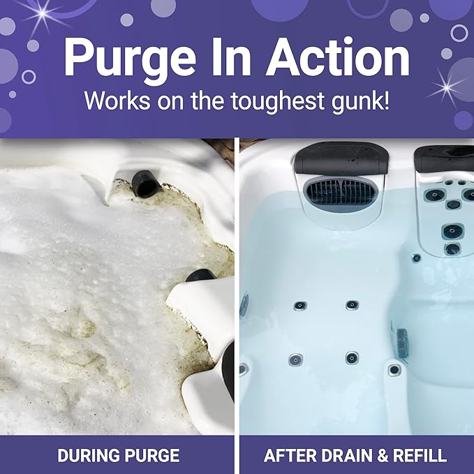 Bio Ouster Power Purge Hot Tub Jet Cleaner w/Towel - Deep Hot Tub Cleaner for Jets, Tubes, Plumbing - for Standard & Inflatable Spas - Removes Gunk Buildup for Crystal Clear Water - Made in USA (Kit)