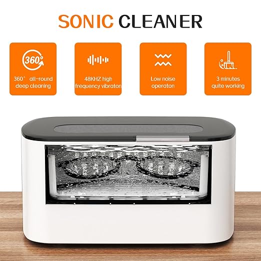 KECOOLKE Ultrasonic Jewelry Cleaning Machine, 600ml Sonic Cleaner with Digital Timer for Eyeglasses, Rings, Silver，Cleaner Solution for Gifts