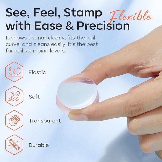 modelones French Tip Nail Stamp 6 Pcs DIY Gel Nail Art Printing Tool Kit