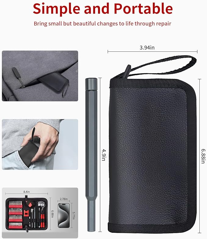 UnaMela Electronics Small Screwdriver Set: 57 PCS Mini Precision Repair Tool Kit with Magnetic Bits for Computer PC Laptop Phone Switch PS4 Xbox Tablet DIY Home