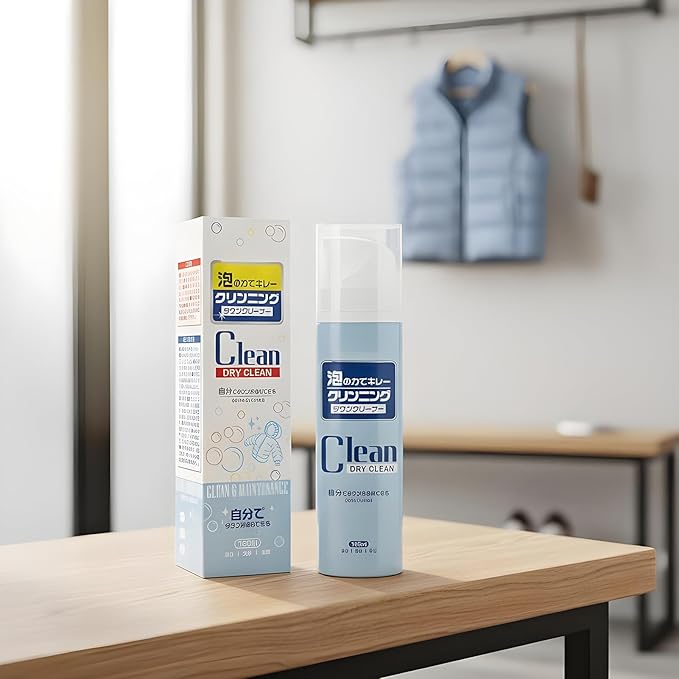 Dry Cleaning Spray, 150ml Fabric Stain Remover Foam, Upholstery Cleaning Foam for Home and Office, Effective Stain Removal for Carpet, Couch, Furniture, Jackets, Laundry, and Interior Surfaces, Quick
