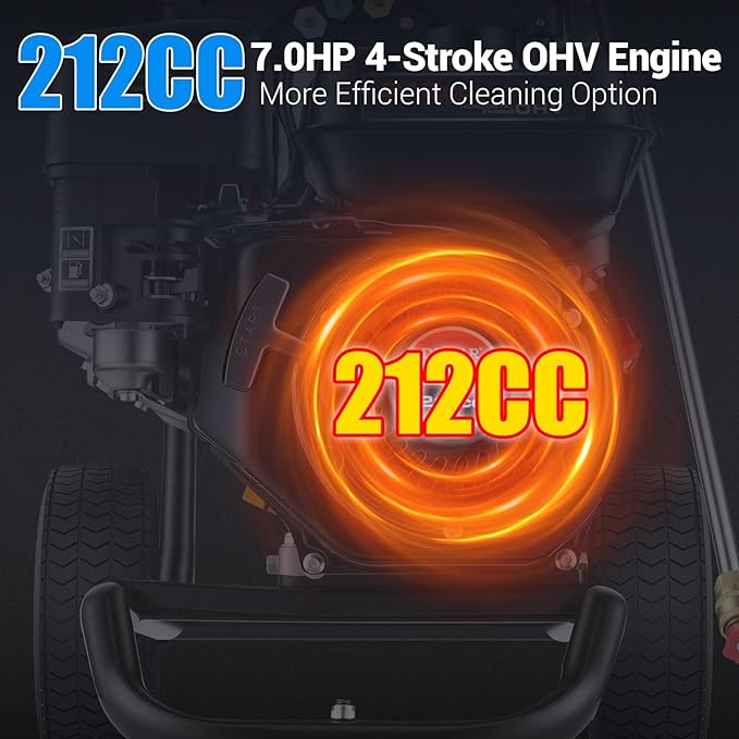 Gas Powered Pressure Washer 4200 PSI Gas Power Washer 4.0 GPM 212CC Commercial High Pressure Washer, with Spray Gun and Extension Wand, 5 Quick Connect Nozzles, Copper Pump,EPA/CARB/ETL
