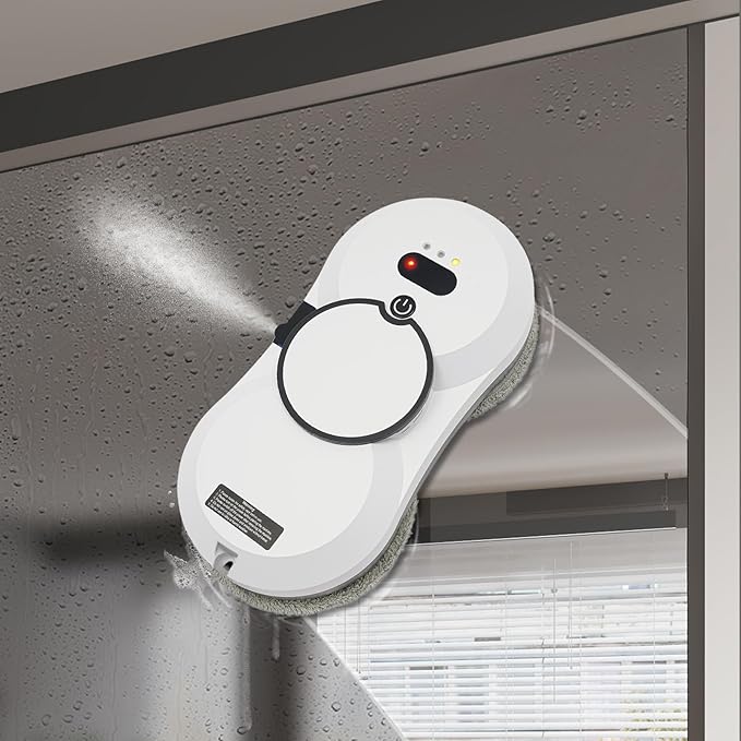 Window Cleaner Robot, Window Cleaning Robot with Water Spray, Automatic Cleaning with Intelligent Path Planning, 2800Pa Suction Power,Edge Detection Technology, Remote Control, Robot Window Cleaner