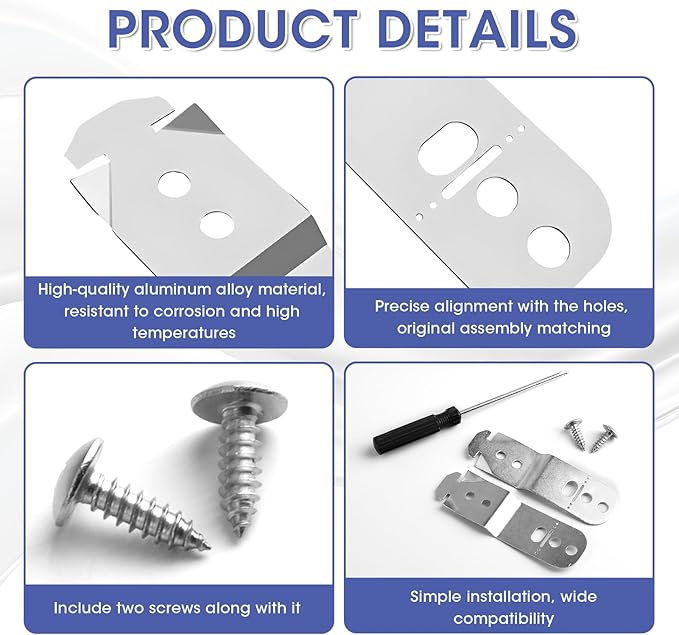 2 Pcs Dishwasher Mounting Bracket 619985 Compatible with Bosch, Replacement Anti-Tip Kit with Screwdriver for Secure Countertop Installation