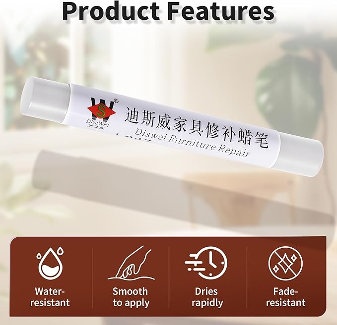 Wood Filler Sticks Sea Blue Furniture Scratch Repair Crayons Wood Floor Repair Wax Filler Sticks Furniture Repair Wax Crayons for Wooden Furniture, Floors, Cabinets & Tables